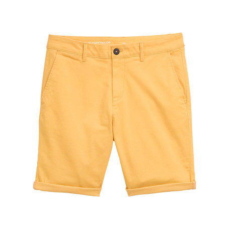 Short Chino en coton jaune uni à coupe slim fit...