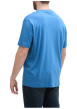 Thumbnail T-shirt manches courtes bleu imprimé blanc en coton à coupe droite et col rond - Image 4