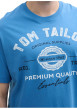 Thumbnail T-shirt manches courtes bleu imprimé blanc en coton à coupe droite et col rond - Image 5