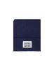 Thumbnail Bonnet en coton marine uni avec patch sur le revers au nom de la marque - Image 3