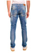Thumbnail Jean en coton bleu stone délavé aux cuisses avec une coupe slim fit - Image 2