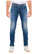 Thumbnail Jean en coton bleu stone délavé aux genoux avec une coupe skinny