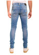Thumbnail Jean en coton bleu stone délavé aux cuisses avec une coupe skinny - Image 2