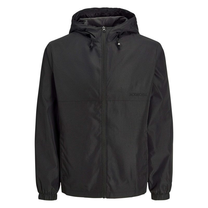 Jack & Jones + - Veste Coupe-vent Noire Unie à Coupe Droite Avec Col à Capuche Et Manches Longues - Noir