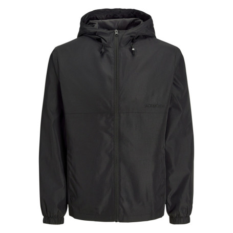 Veste coupe-vent noire unie à coupe droite avec...