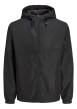 Thumbnail Veste coupe-vent noire unie à coupe droite avec col à capuche et manches longues