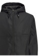 Thumbnail Veste coupe-vent noire unie à coupe droite avec col à capuche et manches longues - Image 2