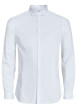 Thumbnail Chemise en coton blanche unie à coupe loose avec col italien et manches longues