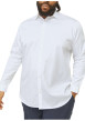 Thumbnail Chemise en coton blanche unie à coupe loose avec col italien et manches longues - Image 5