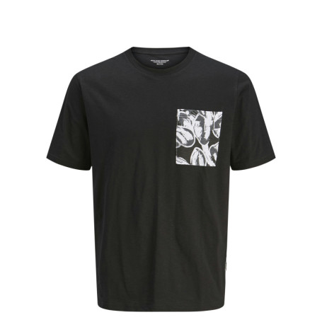 T-shirt en coton regular noir à imprimé floral...