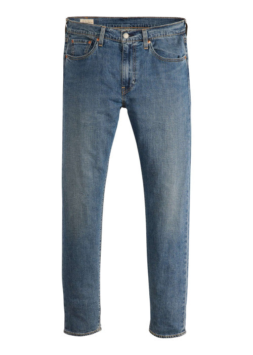 Jean 512 en coton mélangé bleu uni avec une coupe slim et des passants
