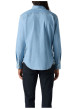 Thumbnail Chemise denim en coton mélangé bleue ciel unie avec une coupe slim et le logo - Image 2
