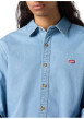 Thumbnail Chemise denim en coton mélangé bleue ciel unie avec une coupe slim et le logo - Image 3