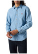 Thumbnail Chemise denim en coton mélangé bleue ciel unie avec une coupe slim et le logo - Image 4