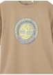 Thumbnail T-shirt en coton camel à imprimé logo, à coupe droite et col rond - Image 3