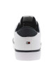Thumbnail Tennis blanches à talon plat et à lacets plats avec liseré marine - Image 6