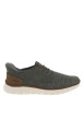 Thumbnail Sneakers kaki à talon plat et à lacets élastiqués kaki avec marque embossée
