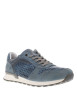 Thumbnail Sneakers en cuir bleu à talon plat et à lacets plats gris avec trous d'aération - Image 3
