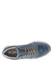 Thumbnail Sneakers en cuir bleu à talon plat et à lacets plats gris avec trous d'aération - Image 4