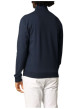 Thumbnail Gilet zippé en coton mélangé bleu marine uni à coupe slim fit et à col montant - Image 5
