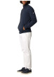 Thumbnail Gilet zippé en coton mélangé bleu marine uni à coupe slim fit et à col montant - Image 8