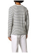 Thumbnail Pull en coton blanc à rayures bleues marine avec un col rond et une coupe droite - Image 6