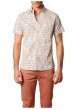 Thumbnail Chemise à manches courtes en coton blanche à motifs et à coupe regular fit