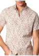 Thumbnail Chemise à manches courtes en coton blanche à motifs et à coupe regular fit - Image 3