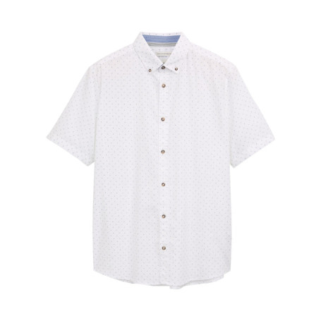 Chemise en coton et lin mélangé blanche avec...