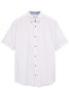 Thumbnail Chemise en coton et lin mélangé blanche avec des minis motifs et à col américain
