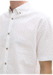 Thumbnail Chemise en coton et lin mélangé blanche avec des minis motifs et à col américain - Image 3