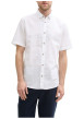 Thumbnail Chemise en coton et lin mélangé blanche avec des minis motifs et à col américain - Image 4