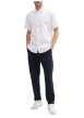 Thumbnail Chemise en coton et lin mélangé blanche avec des minis motifs et à col américain - Image 5