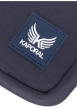 Thumbnail Sacoche carrée bleue marine unie zippée avec un petit patch logo à l'avant - Image 3