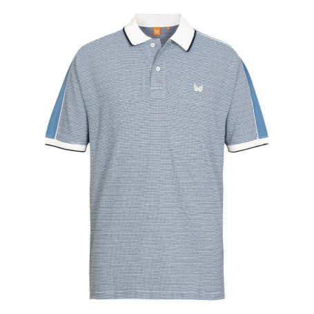 Polo en coton bleu ciel en maille piquée...