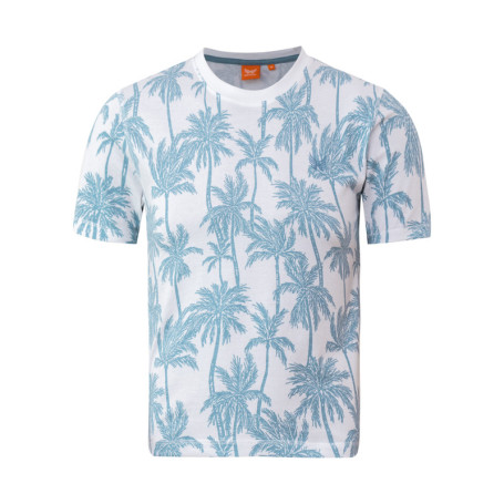 T-shirt en coton blanc à imprimé grands...