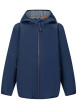 Thumbnail Blouson à capuche bleu marine uni à coupe droite avec des poches zippées