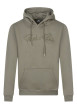 Thumbnail Sweat à capuche vert uni à coupe droite avec le nom de la marque brodé en relief
