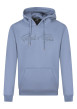 Thumbnail Sweat à capuche bleu uni à coupe droite avec le nom de la marque brodé en relief