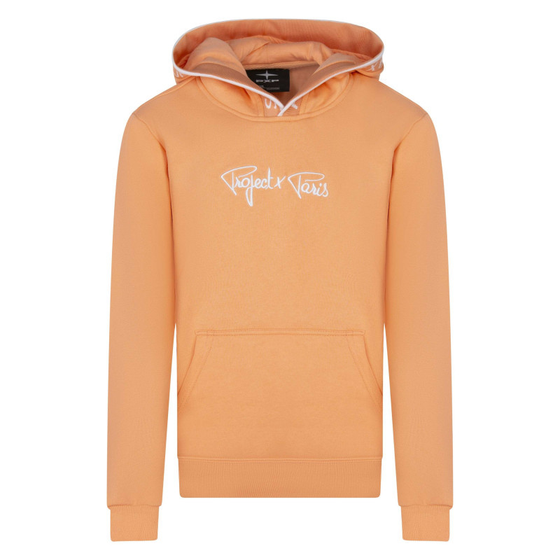 Project X - Sweat à Capuche Pêche Uni à Coupe Droite Avec Le Nom De La Marque Brodé - Pêche Project X - Sweat à Capuche Pêche Uni à Coupe Droite Avec Le Nom De La Marque Brodé - Pêche