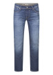 Thumbnail Jean en coton bleu délavé fermé par des boutons avec une coupe regular fit