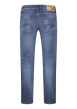 Thumbnail Jean en coton bleu délavé fermé par des boutons avec une coupe regular fit - Image 2