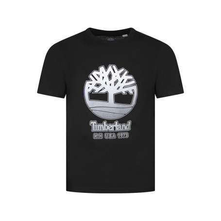 T-shirt en coton noir avec logo imprimé en...