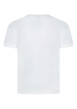 Thumbnail T-shirt manches courtes blanc en coton avec un col rond et logo imprimé en noir - Image 2
