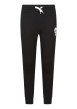 Thumbnail Pantalon Jogging en coton mélangé noir à coupe slim avec 2 poches et logo blanc