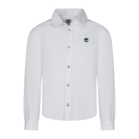 Chemise en coton blanche unie à coupe slim avec...