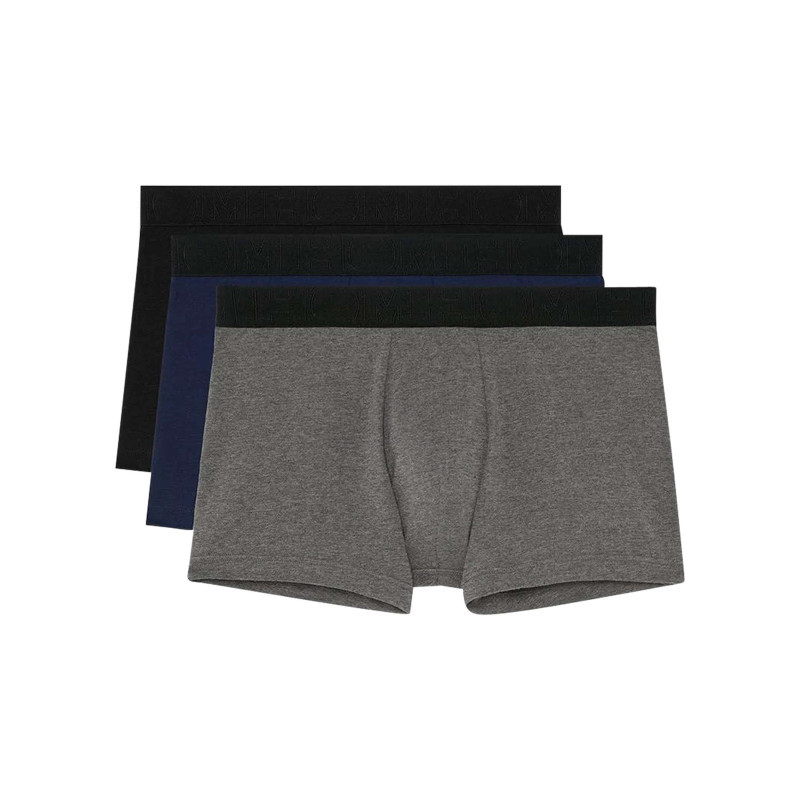 Hom - Lot De 3 Boxers Multicolores En Coton à Coupe Classique Avec Logos Noirs - Multicolore Hom - Lot De 3 Boxers Multicolores En Coton à Coupe Classique Avec Logos Noirs - Multicolore