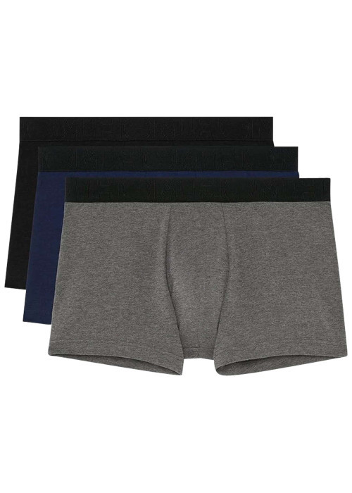 Lot de 3 boxers multicolores en coton à coupe classique avec logos noirs