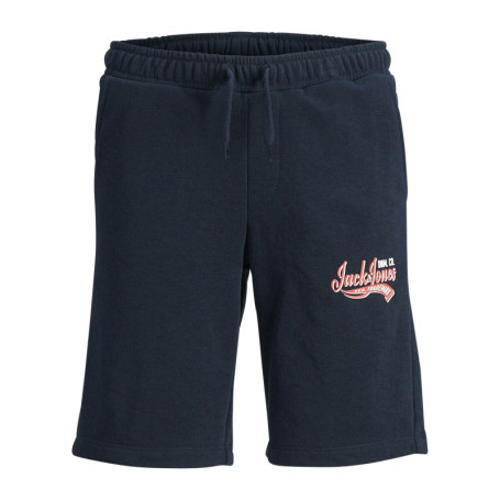 Short jogging en coton mélangé marine avec logo...