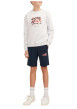 Thumbnail Short jogging en coton mélangé marine avec logo imprimé en rouge et blanc - Image 2